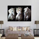 Three White Horses Wall Art