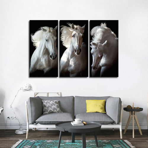 Three White Horses Wall Art