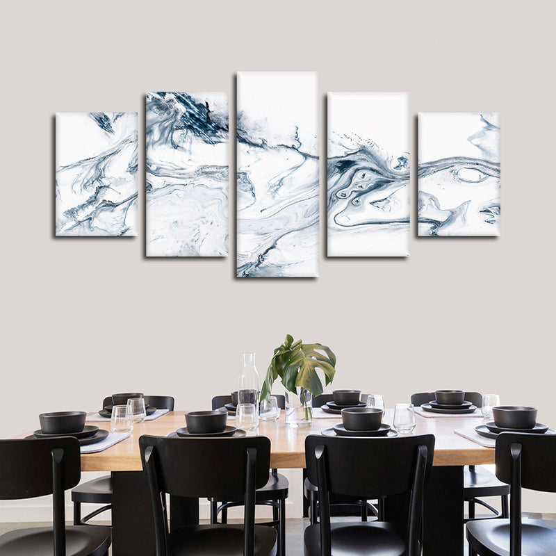Grey And White Abstract Wall Art