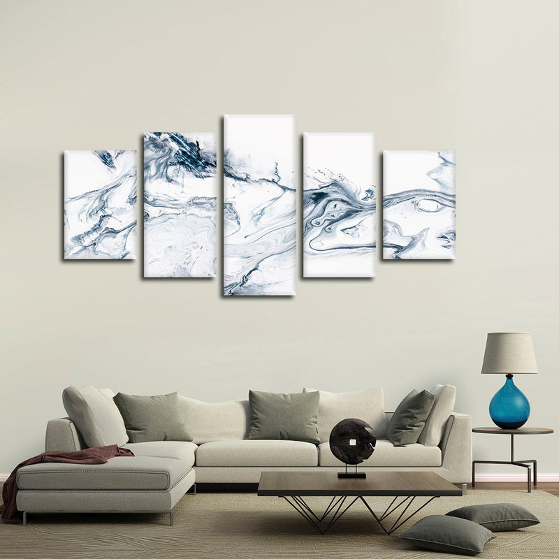 Grey And White Abstract Wall Art