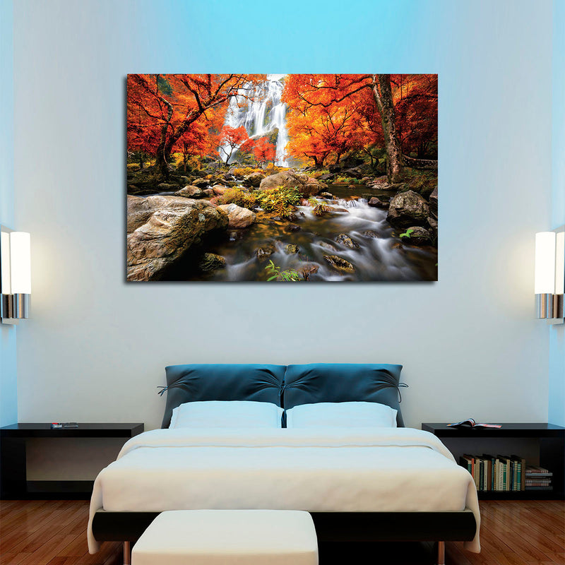 Stunning Autumn Waterfall Wall Art