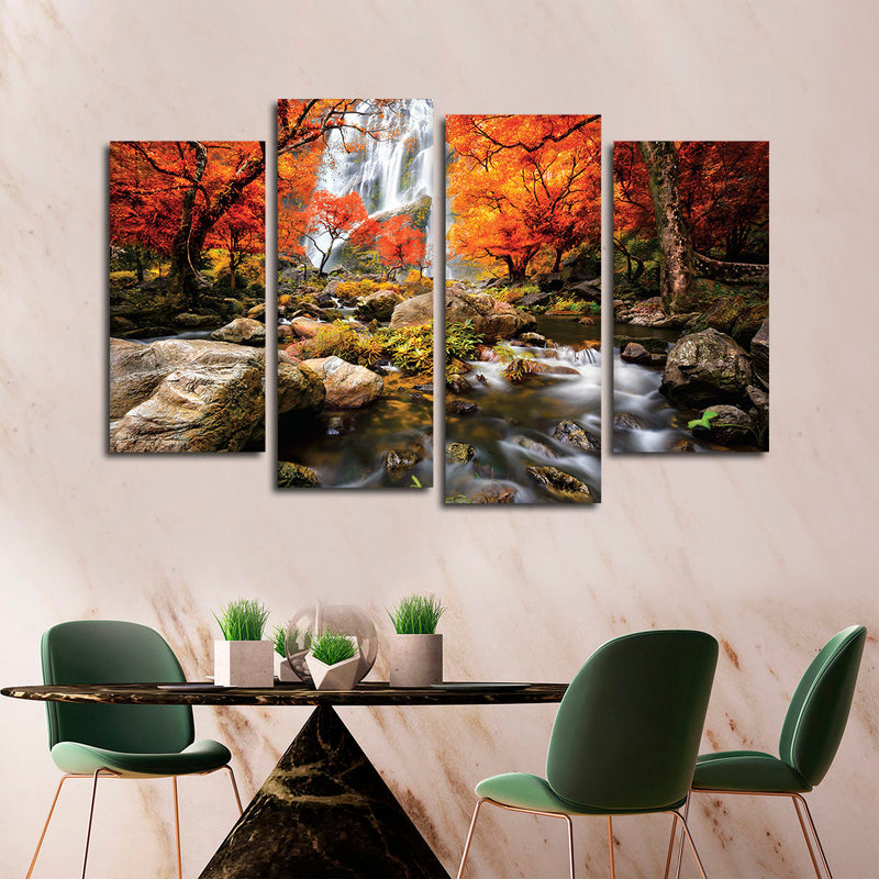 Stunning Autumn Waterfall Wall Art