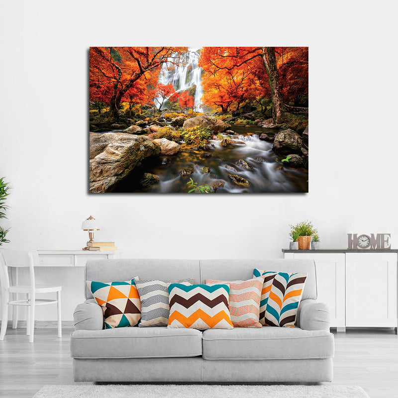Stunning Autumn Waterfall Wall Art