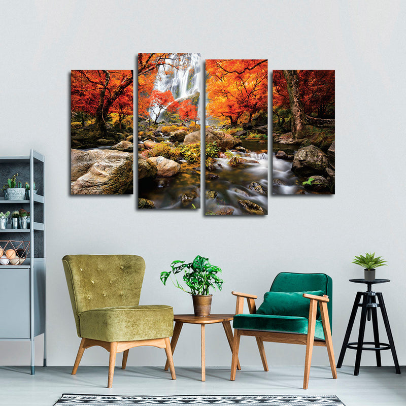 Stunning Autumn Waterfall Wall Art