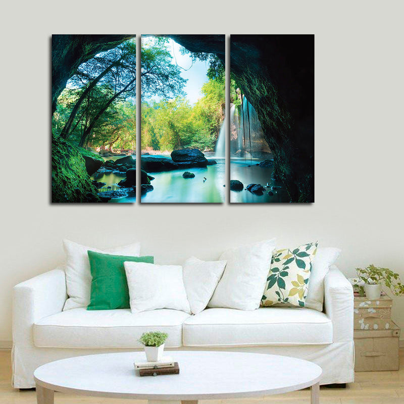 Thai Cave Waterfall Wall Art