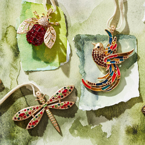 Sparkle bee hanging ornament, ruby