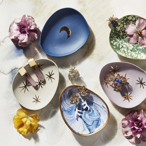 Star porcelain ring dish, lilac