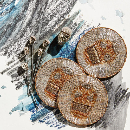 Skull placecard holders, set of two