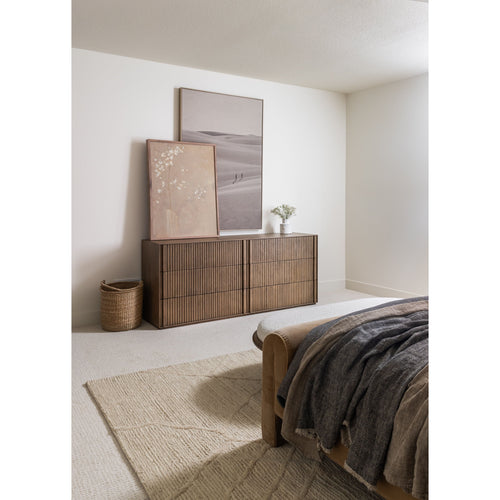 Leo Rustic Grey 6 Drawer Dresser | shipping 6/3/2025