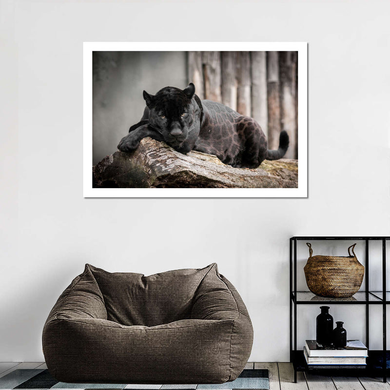 Lounging Black Panther Wall Art
