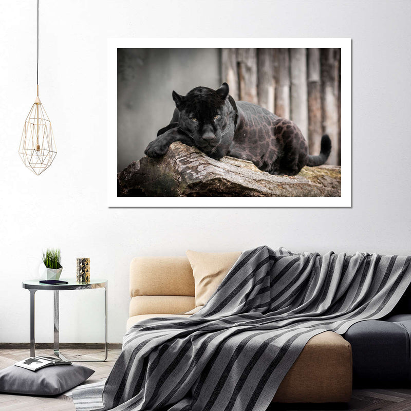 Lounging Black Panther Wall Art