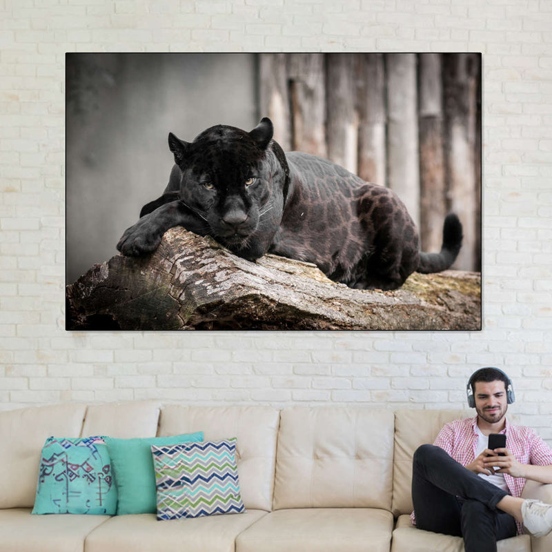 Lounging Black Panther Wall Art