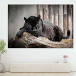 Lounging Black Panther Wall Art