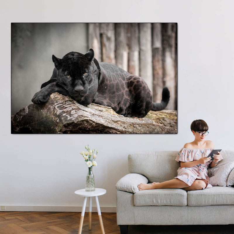 Lounging Black Panther Wall Art
