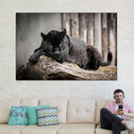 Lounging Black Panther Wall Art