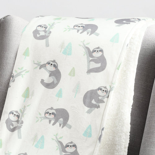 Hygge Sloth Soft Sherpa Baby Blanket