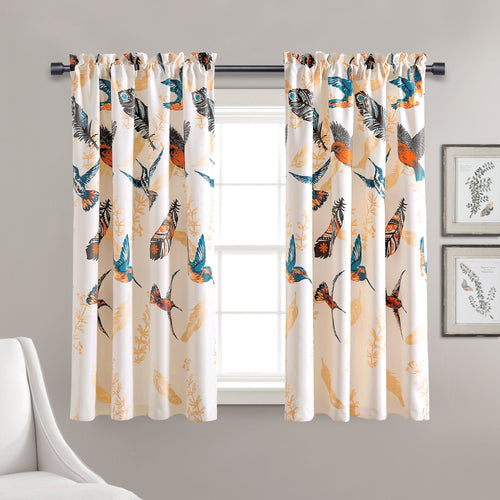 Bird Breeze Light Filtering Window Curtain Set