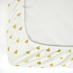 Boho Metallic Hearts All Over Soft & Plush Fitted Crib Sheet