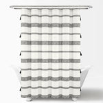 Ava Boho Stripe Tassel Yarn Dyed Recycled Cotton Shower Curtain