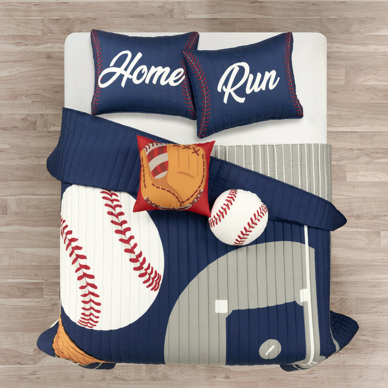 Baseball Game Reversible Quilt Set Lovecup