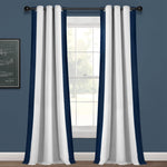 Block Border Blackout Window Curtain Panel