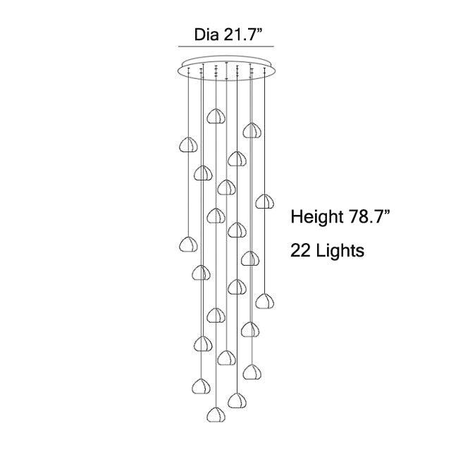 MIRODEMI® Hanging modern crystal lamp for staircase, living room, stairwell