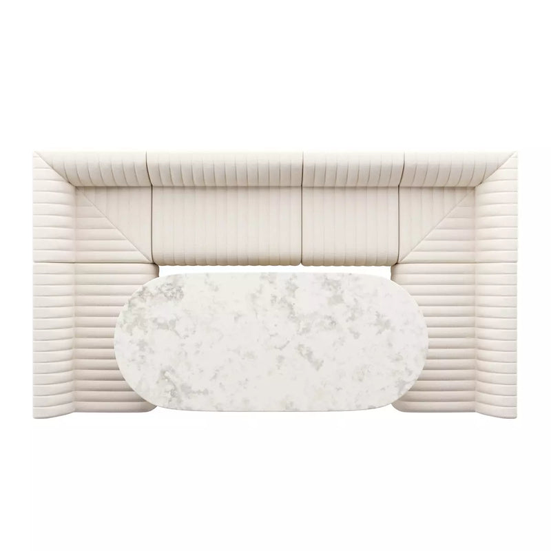 Augustine Capri Oatmeal U Shape Dining Banquette