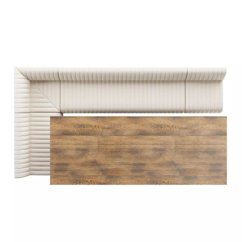 Augustine Capri Oatmeal L-Shape Dining Banquette