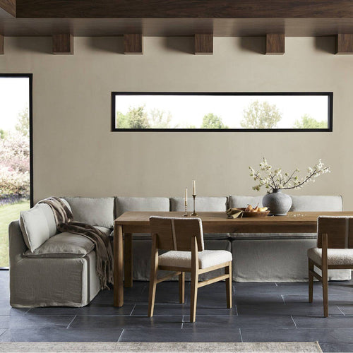 Andre Slipcovered Linen Dining Banquette Corner | ready to ship!