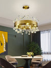 MIRODEMI® Gold Round Colorful Crystal Chandelier for Living room, Kitchen