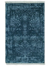 2.6x4 Fine Hand Knotted Silver and Blue Traditional Vintage Persian Style Antique Wool and Silk Rug | AGR29