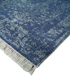 2.6x5 Fine Hand Knotted Blue and Silver Traditional Vintage Persian Style Antique Wool Rug | AGR24