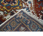 2.6x6 Hand knotted Gold, Ivory, Brown and Blue Traditional wool Area Rug