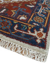 2.6x6 Hand knotted Gold, Ivory, Brown and Blue Traditional wool Area Rug