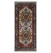 2.6x6 Hand knotted Gold, Ivory, Brown and Blue Traditional wool Area Rug