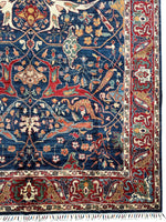 Hand-Knotted AfghanI Bidjar Ghazni Wool Rug – 6'7" x 9'10" – Elegant Floral Design