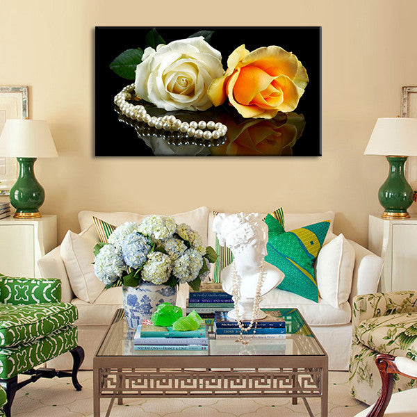 Pearls And Roses Wall Art