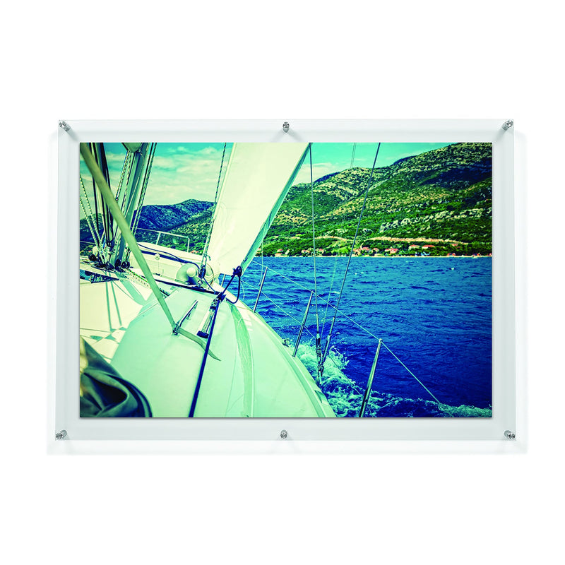 Double Panel Acrylic Floating Wall Frames - CHOOSE YOUR SIZE (Silver/Gold)