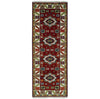 2.9x8 Hand Knotted Antique Kazak Runner Blue and Rust Traditional Tribal Armenian Rug | KZA6