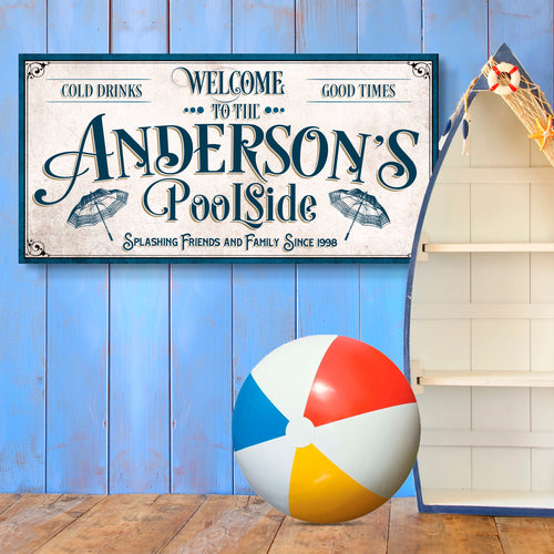 Personalized Poolside Party Sign II