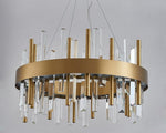 MIRODEMI® Gold/Titanium black crystal chandelier for bedroom, living room.