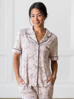 Women's Stretch-Knit Short Sleeve & Pant Bamboo Pajama Set