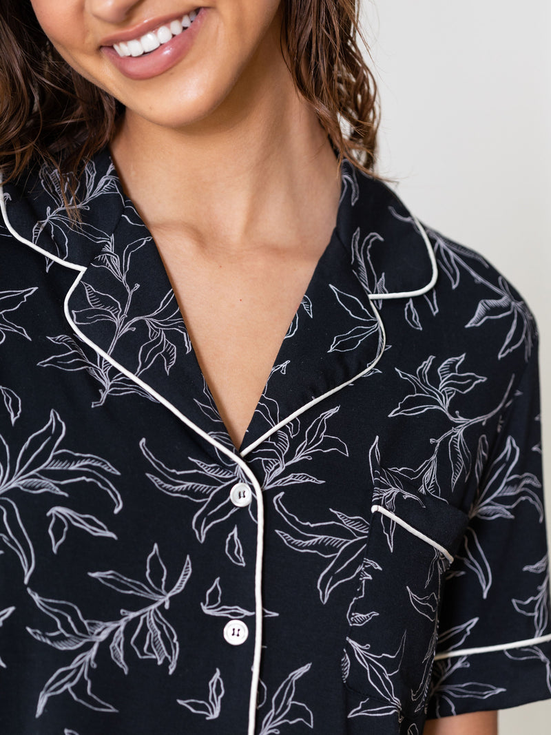 Women's Stretch-Knit Short Sleeve & Pant Bamboo Pajama Set