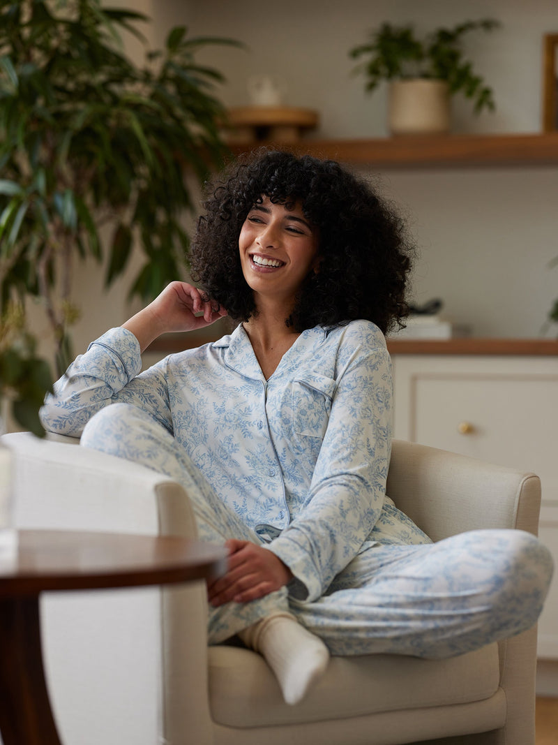 Women's Stretch-Knit Long Sleeve Bamboo Pajama Set