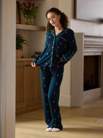 Women's Stretch-Knit Long Sleeve Bamboo Pajama Set