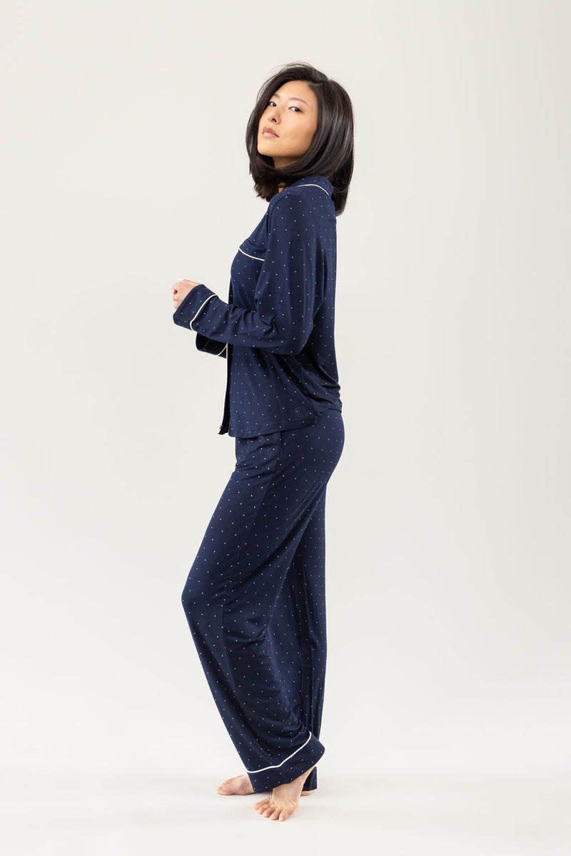 Women's Stretch-Knit Long Sleeve Bamboo Pajama Set