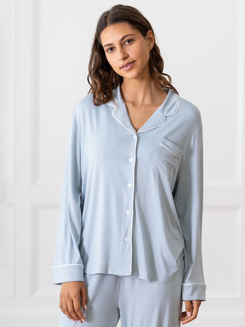 Women's Stretch-Knit Long Sleeve Bamboo Pajama Set