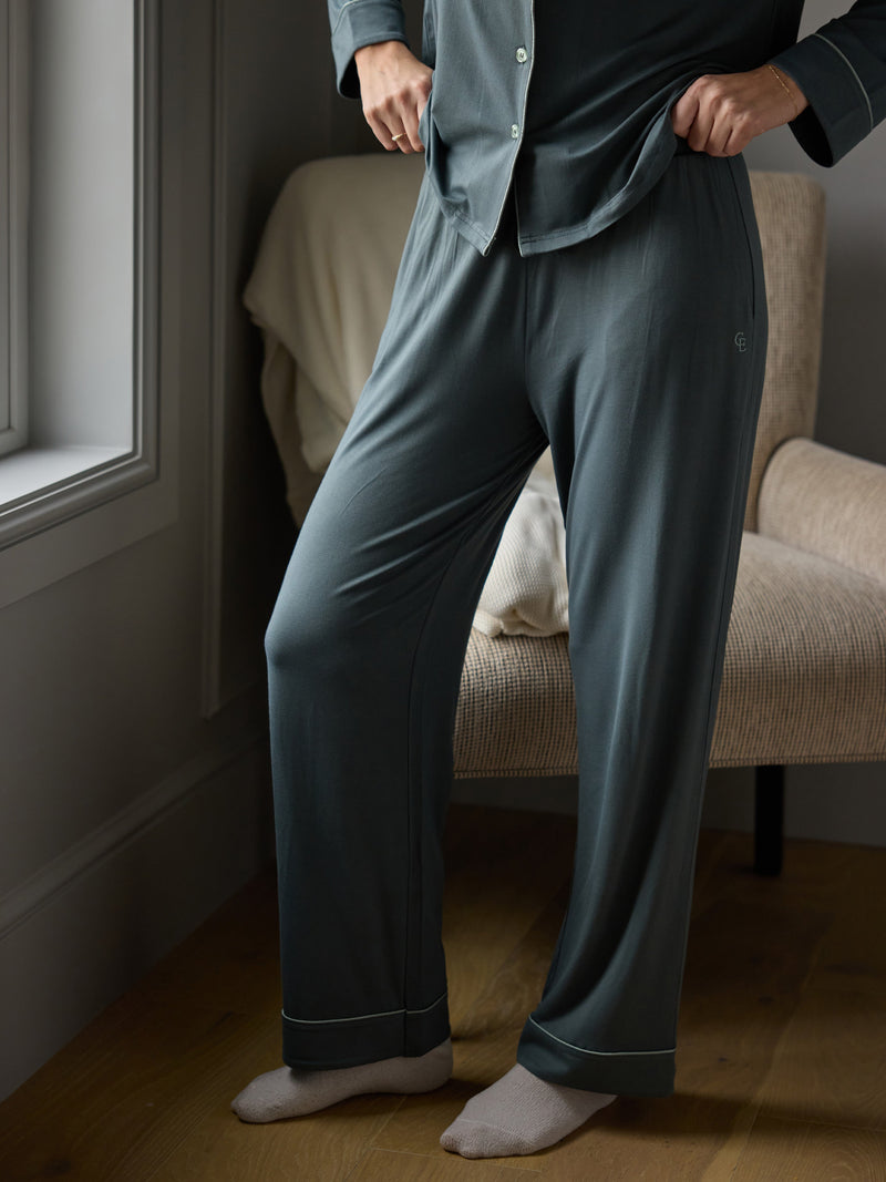 Women's Stretch-Knit Long Sleeve Bamboo Pajama Set