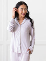 Women's Stretch-Knit Long Sleeve Bamboo Pajama Set