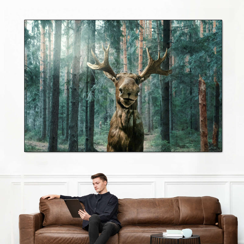 Wild Forest Moose Wall Art